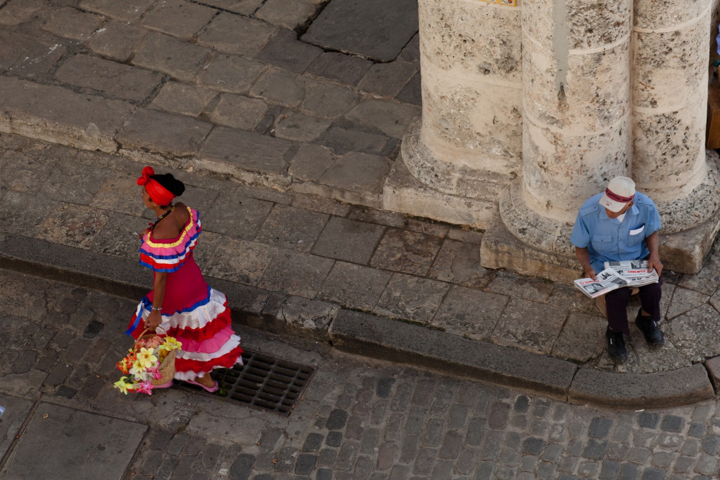 Mulatto of Havana Lady in costume looking for photo tips © 2010 Nick Katin