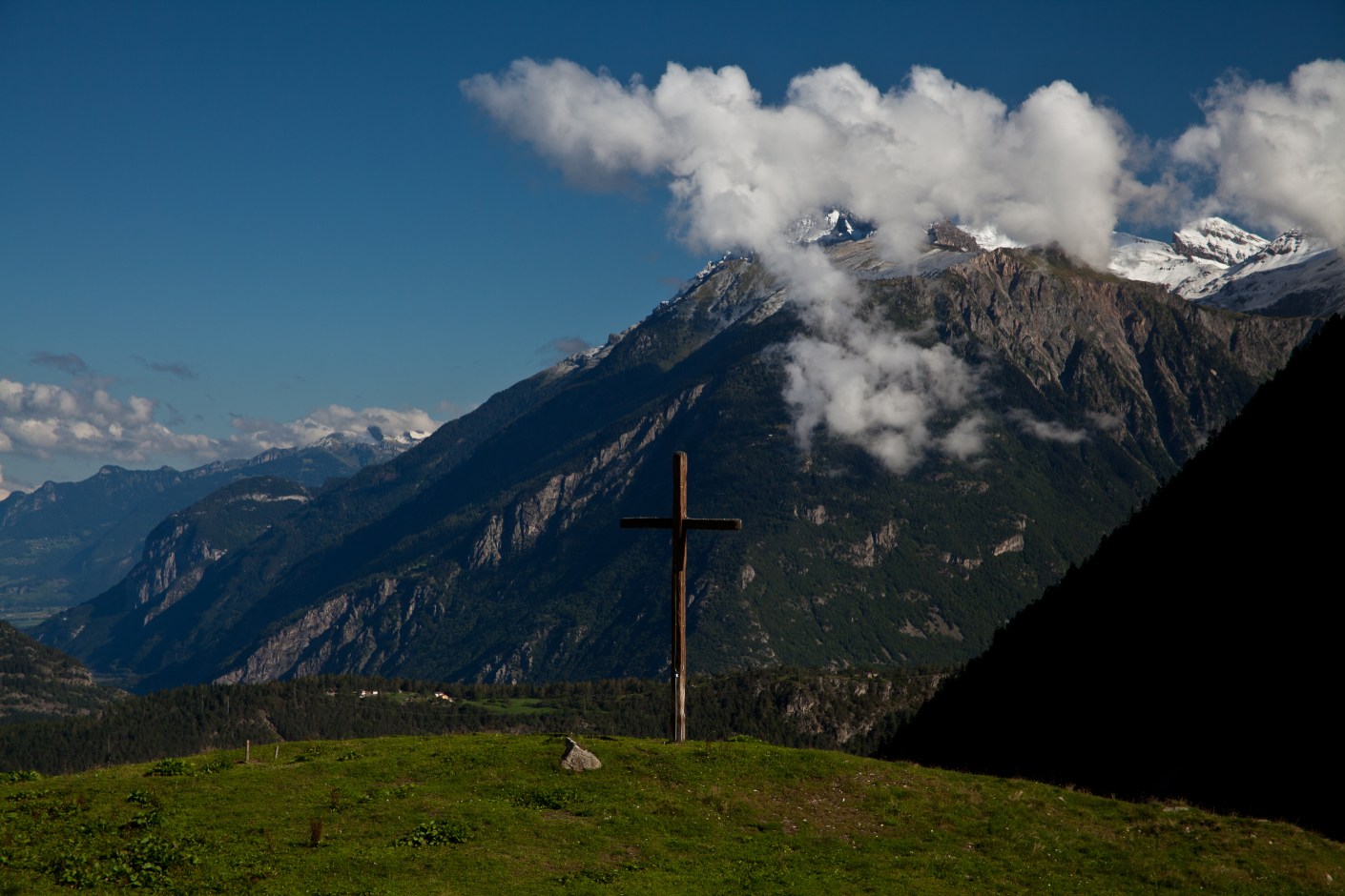 Alp Bovine farm and rest stop is located near Champex , Switzerland © 2010 Nick Katin 