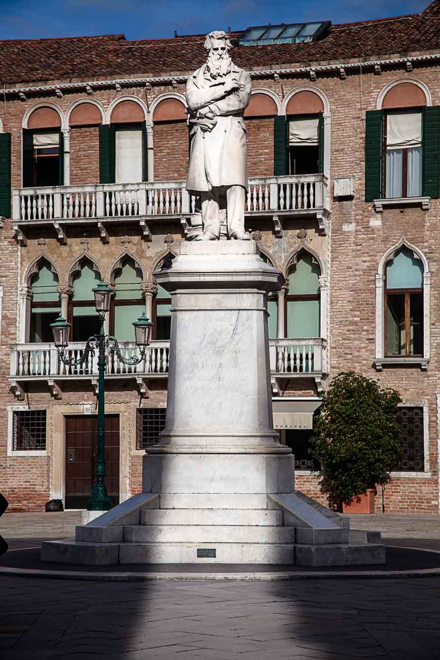 Statue of Niccolo Tommaseo, in Campo Santo Stefano in San Marco, Venice ©2013 Nick Katin