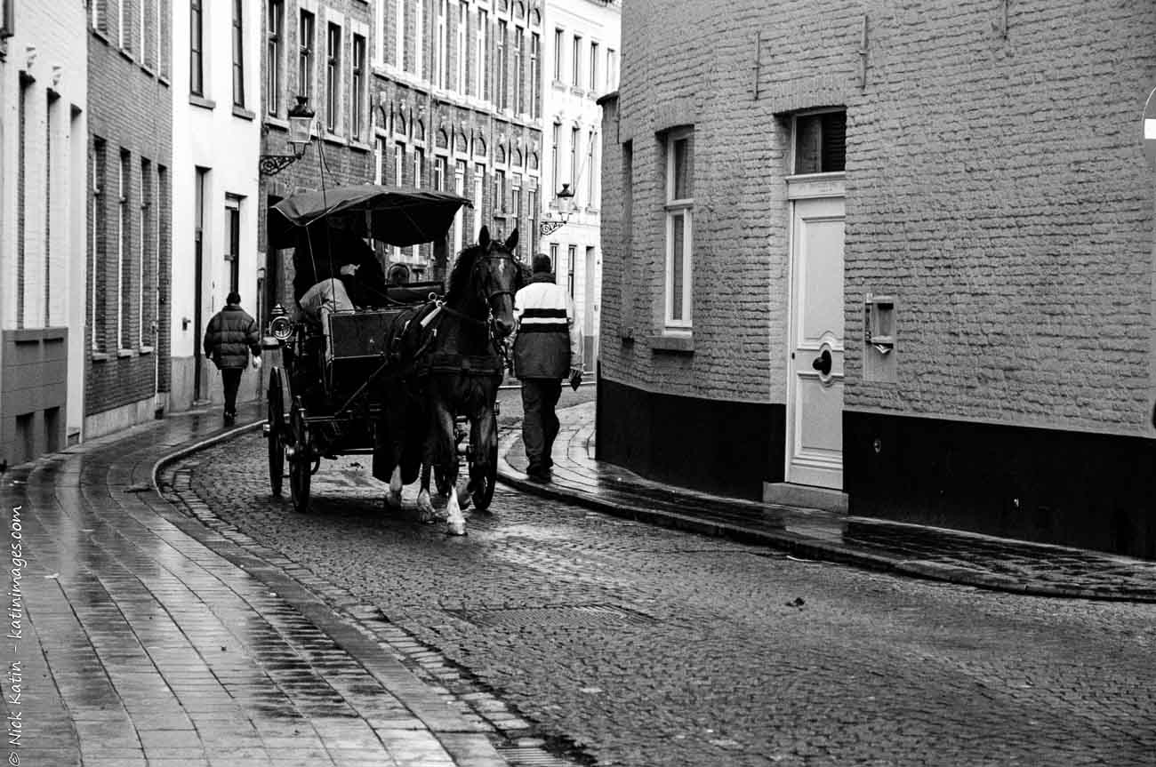Horse and Carriage popular with tourists who visit Bruges, the 'Venice of northern Europe",Belgium