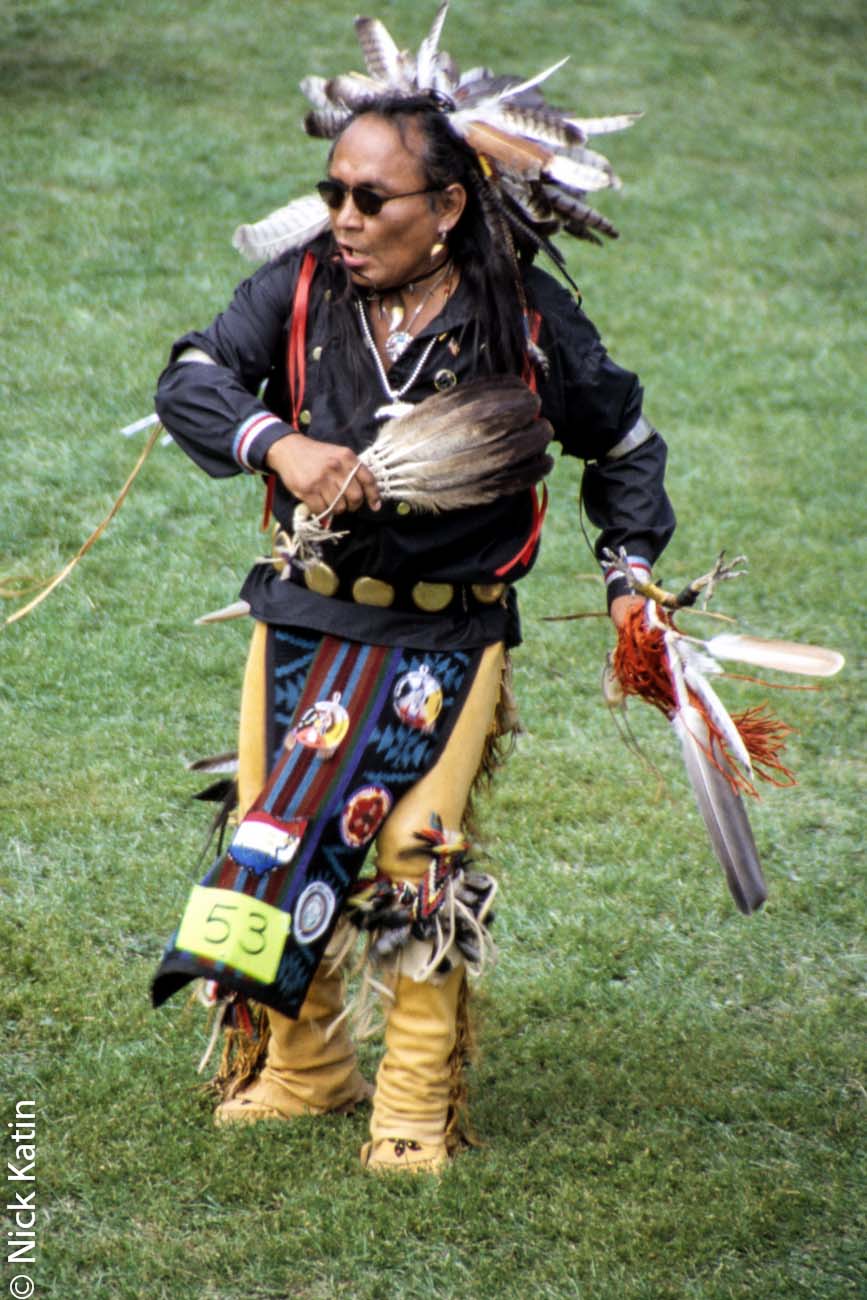 North american indian enjoying himself at a Pow Wow in Ontario, Canada