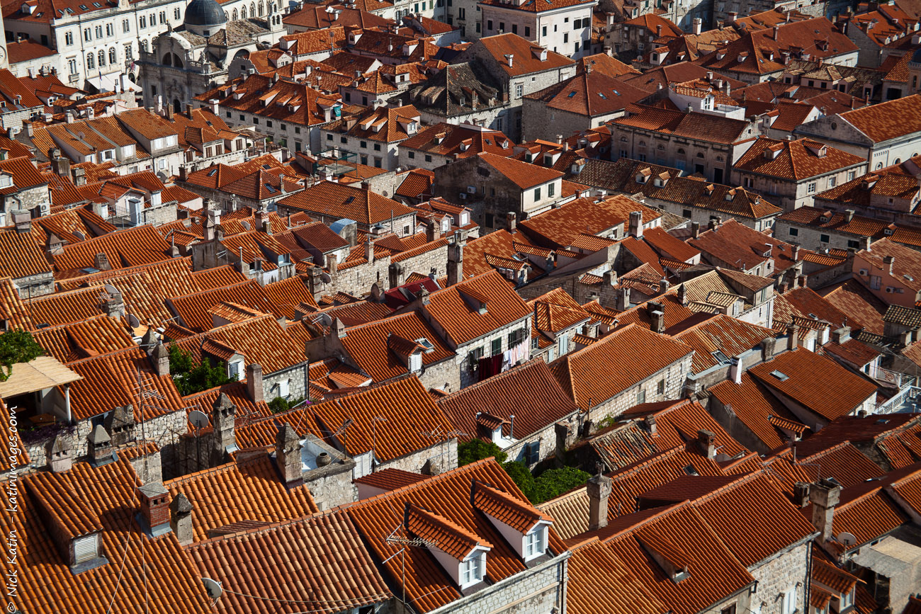 Rooftops of Dubrovnik's old town. Dubrovnik is the tourist centre of Croatia.