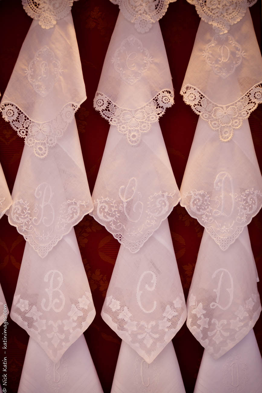 Lace work created and found in Burano an island near Venice, Italy 