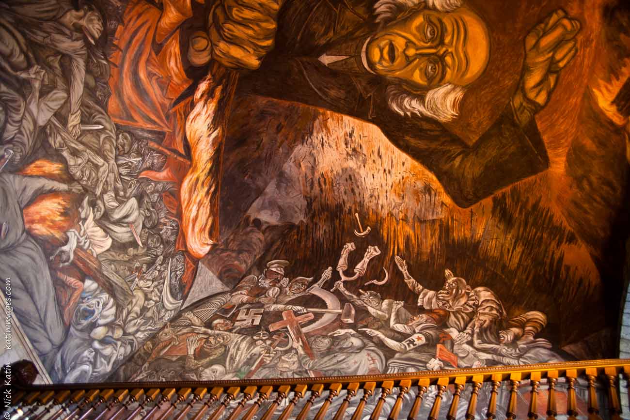 Mural by Jose Clemente Orozco in Palacio de Gobierno, Guadalajara, Mexico