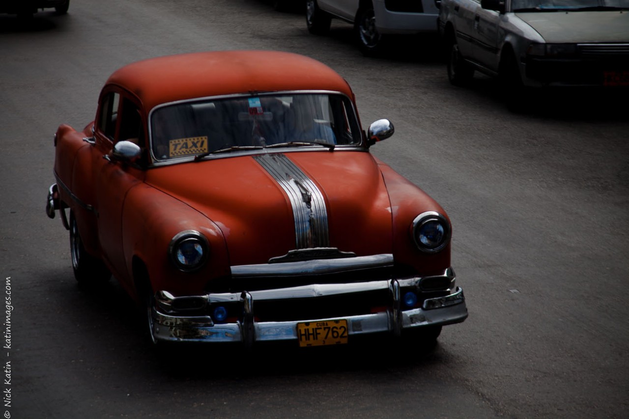 A Red Buick, one of Havana's many classic cars