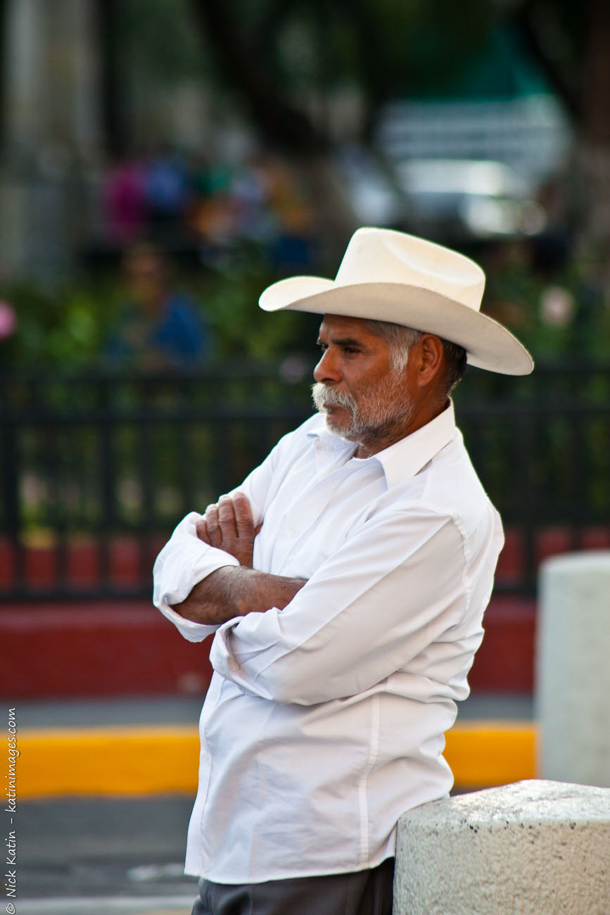 Leaning Mexican Cowboy in Guadalajara, Mexico