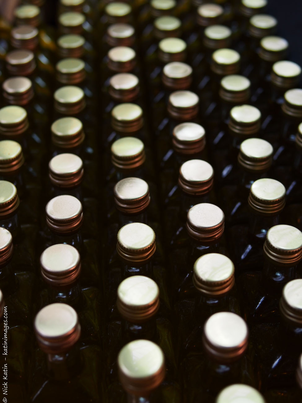 Olive Oil Bottles at one of London's famous markets, Borough Markets which is devoted entirely to food.