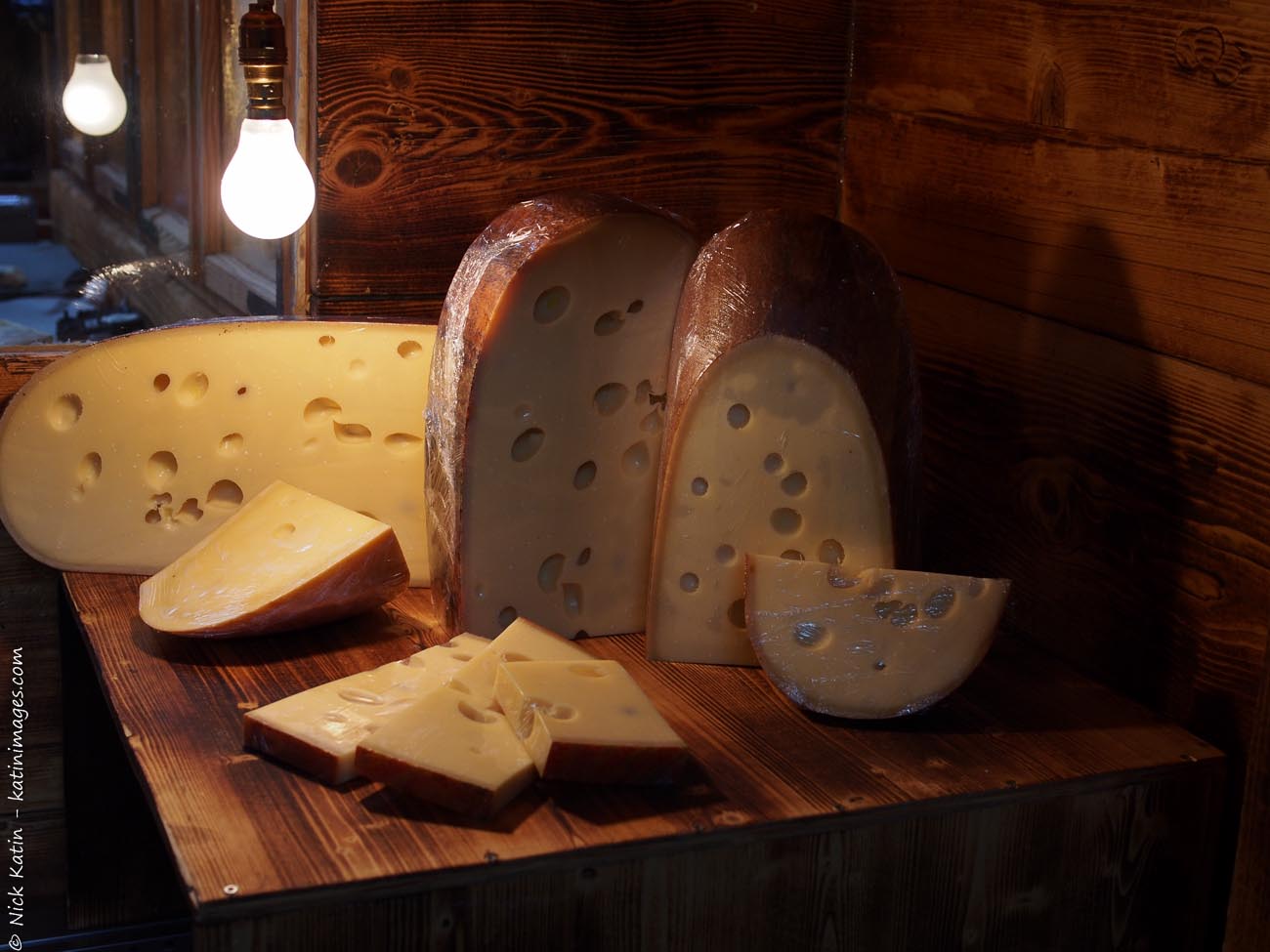 Slabs of cheese at one of London's famous markets, Borough Markets 