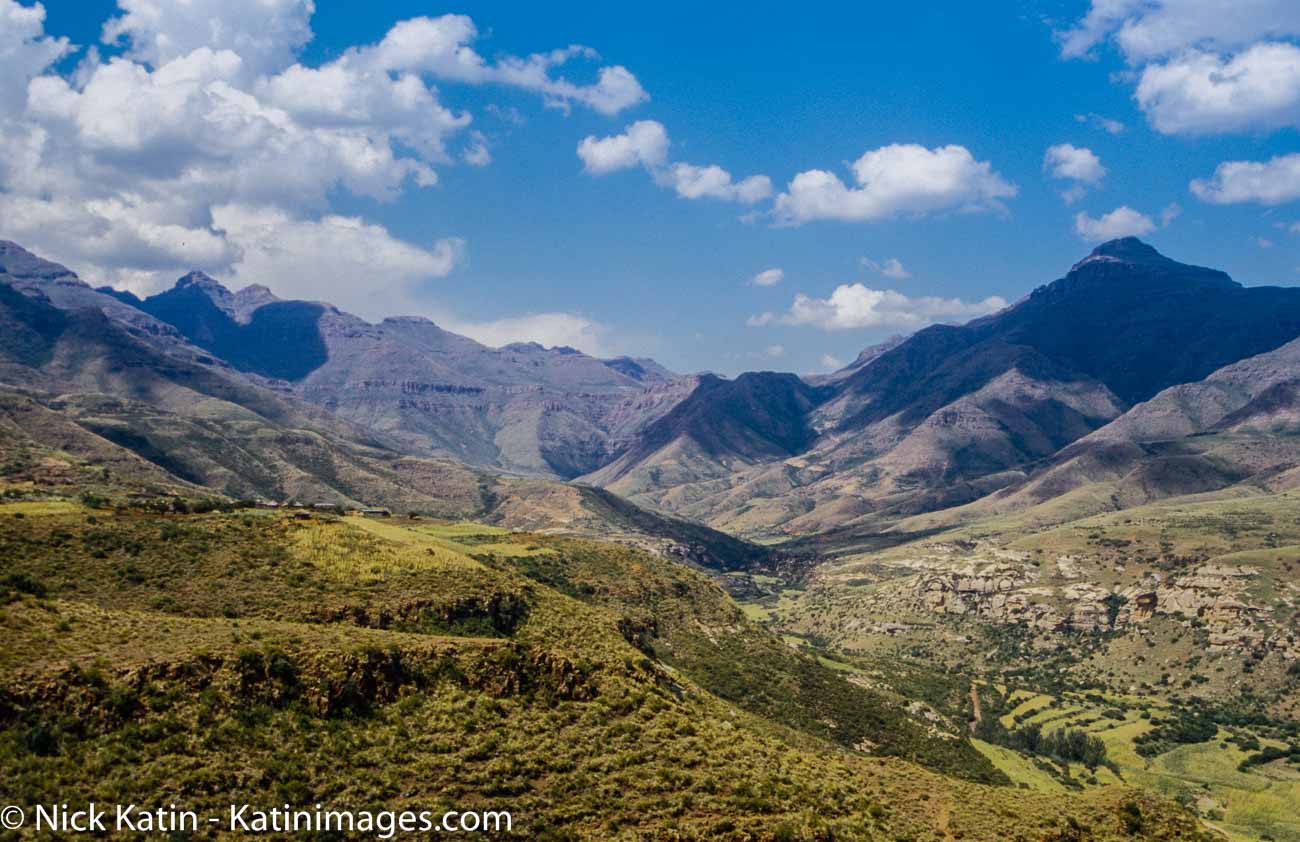 Maloti Mountains of Lesotho in the early afternoon light.