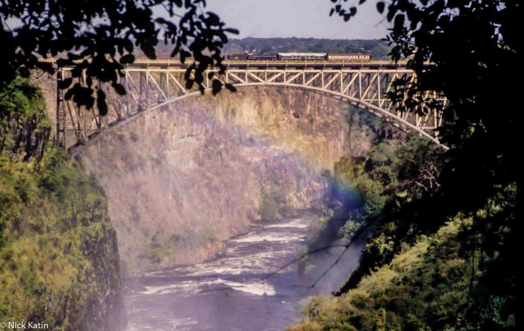 Victoria Falls and the Zambezi Bridge from the Zambia side