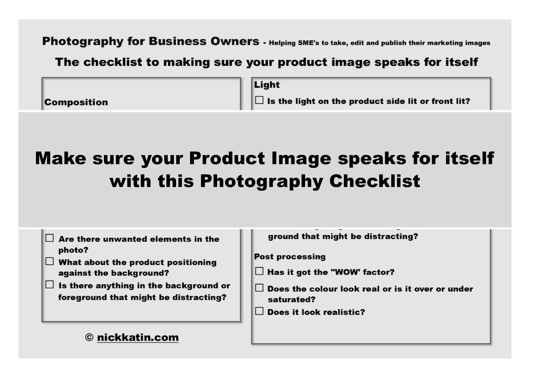 Make sure your product image speaks for itself with this photography checklist