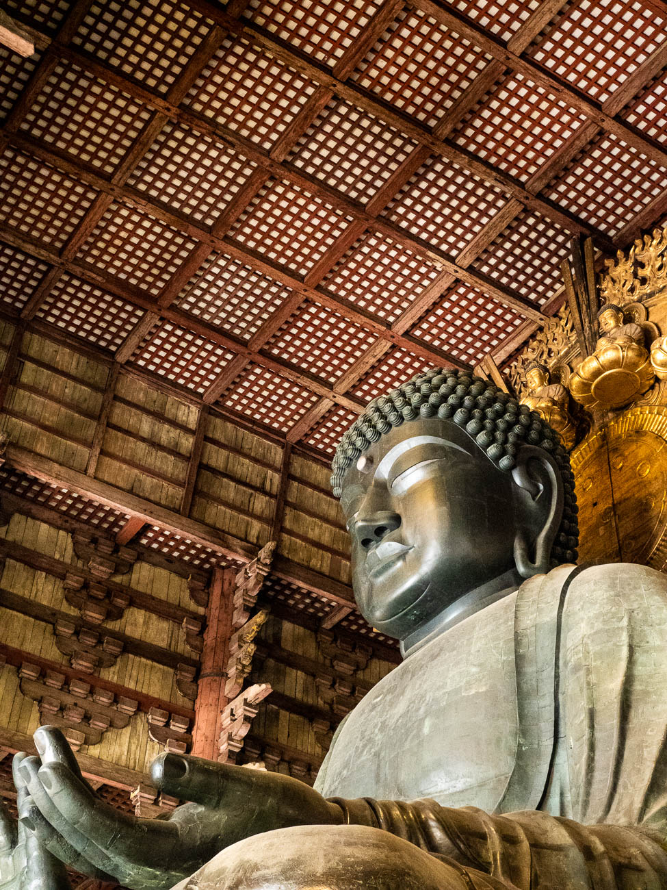 The great Buddha stature in the Todai-ji Temple at Nara, Japan