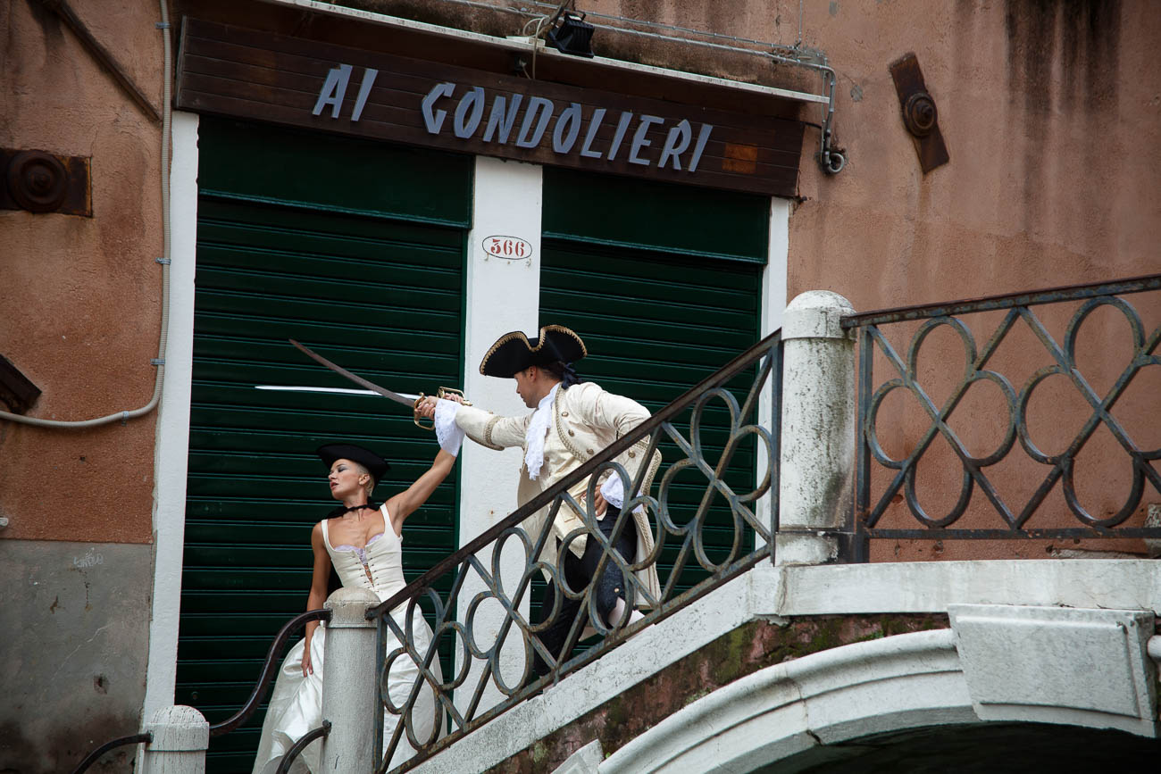 Actors in costume in Venice.