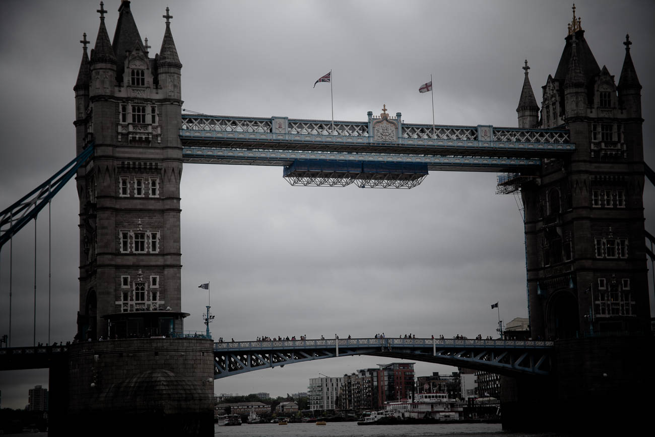 The famous tower bridge in East London, England