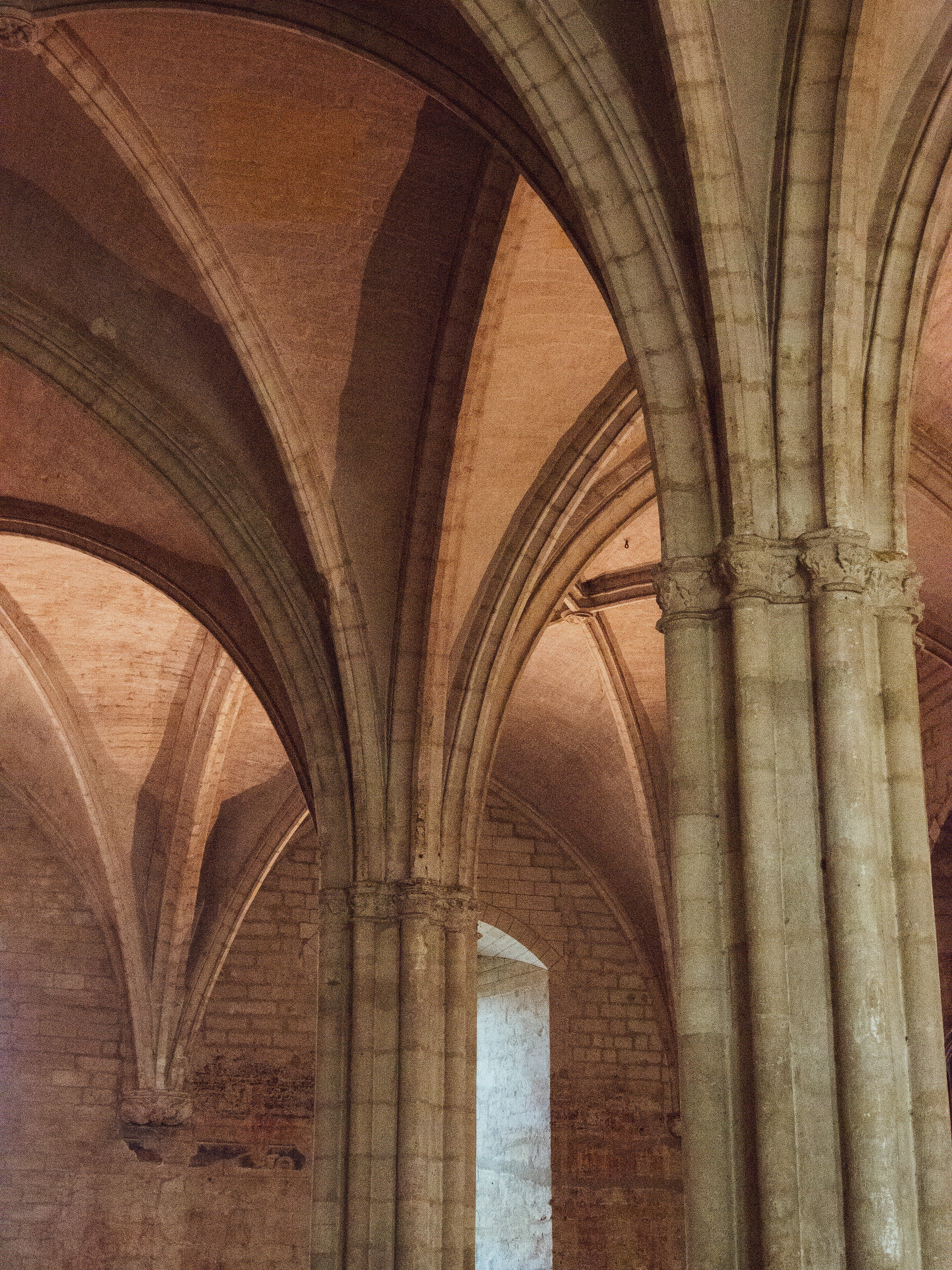 The top of a portico inside Avignon Cathedral