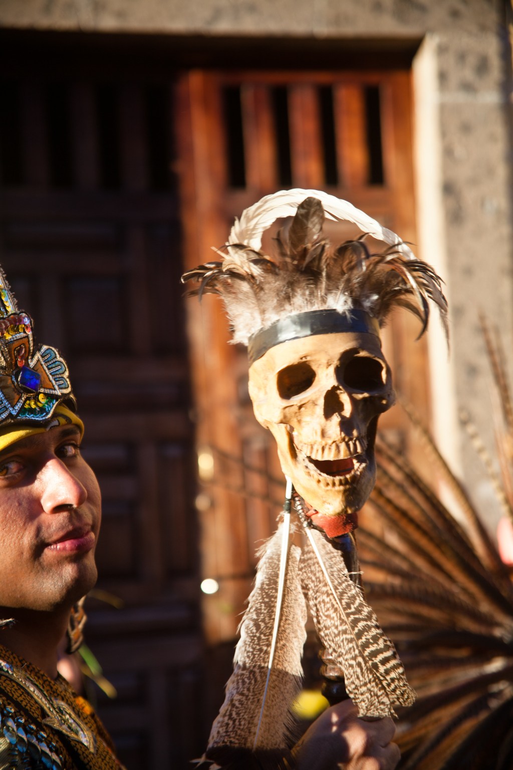 Festival parade participant and&nbsp;friend.