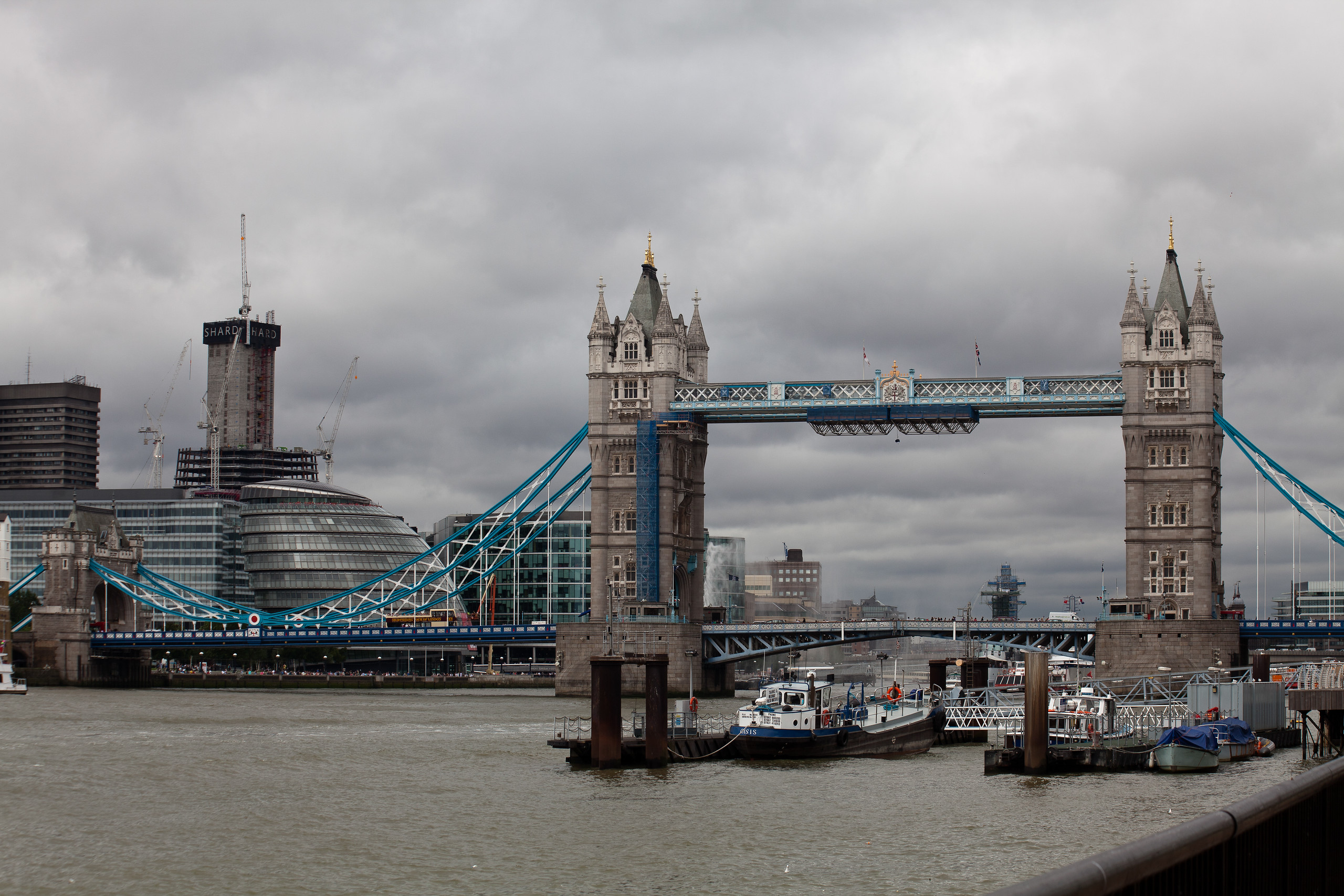 The famous tower bridge in East London, England