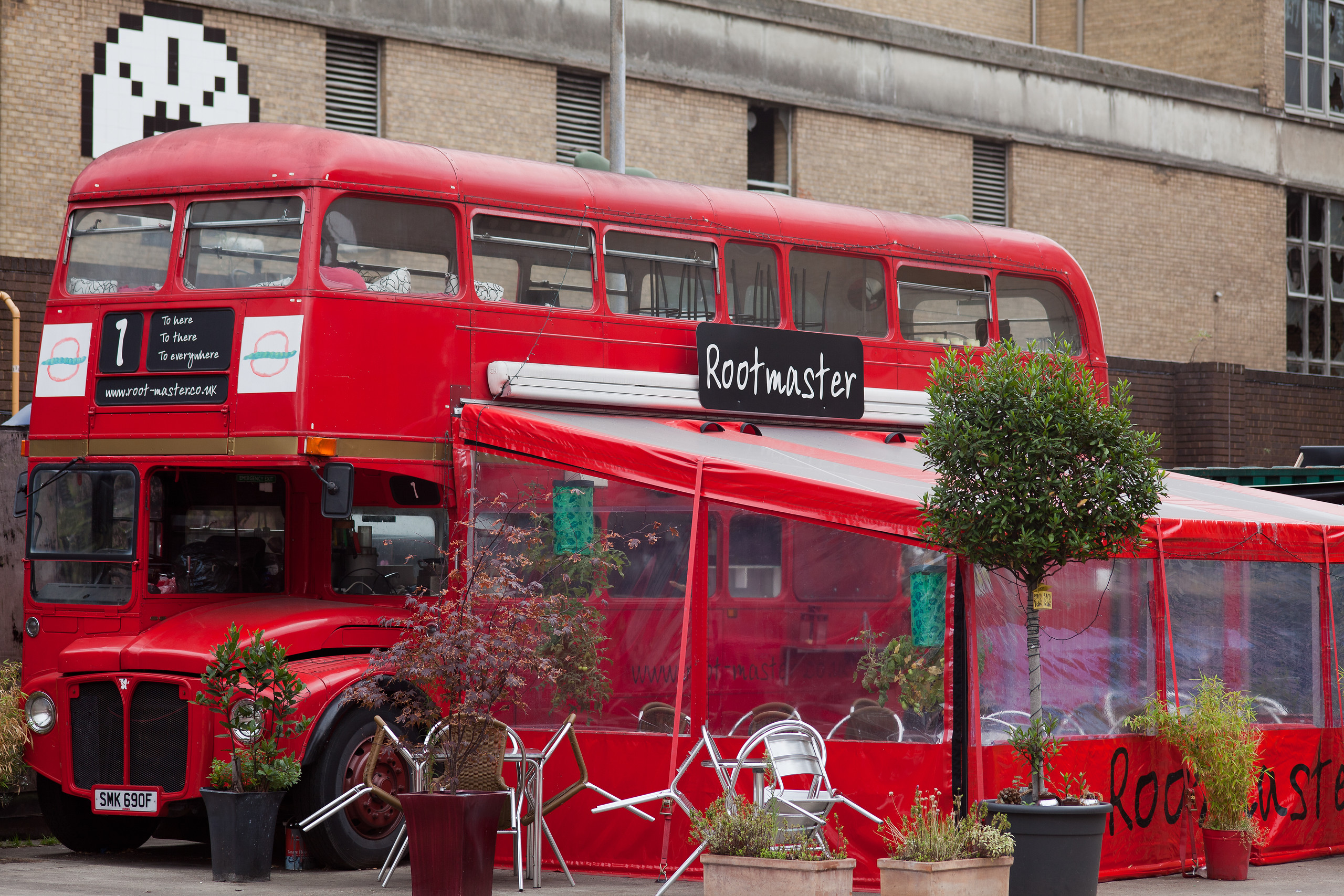 Cafe in Trumans brewery grounds, Shoreditch, London England