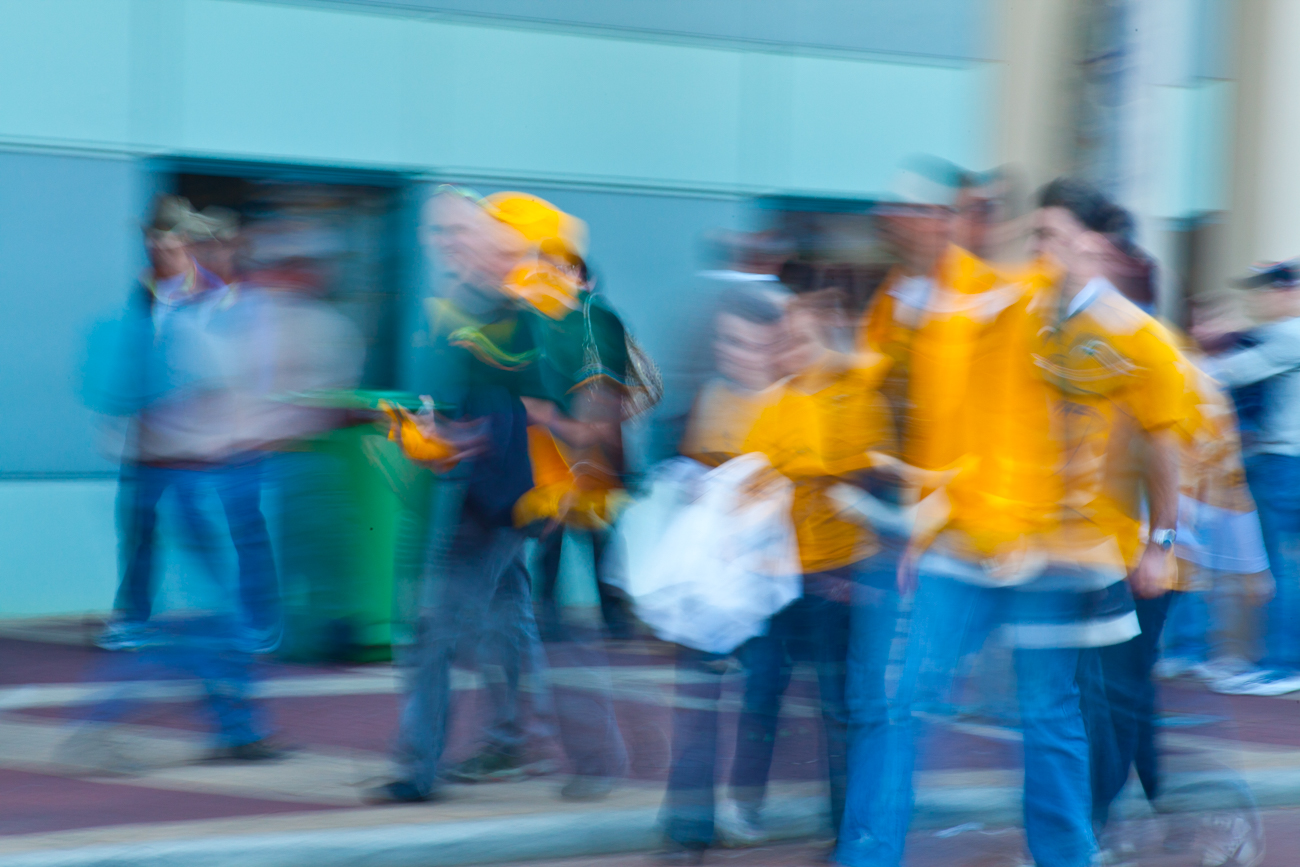 Rugby supporters outside Subiaco Oval in Perth Western Australia