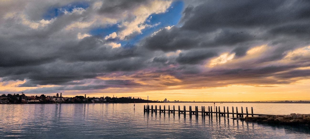 Sunrise at Point Walter a picnic spot on the Swan River near Fremantle in Western Australia